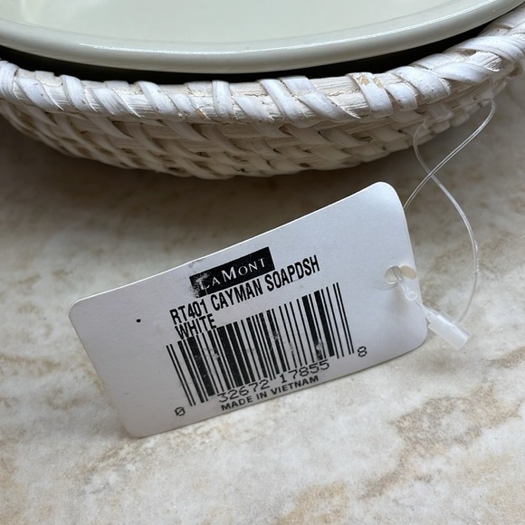 LaMont Bath Rattan Cayman Accessories Soap Dish Tissue Cover Tumbler Wicker - Picture 8 of 12